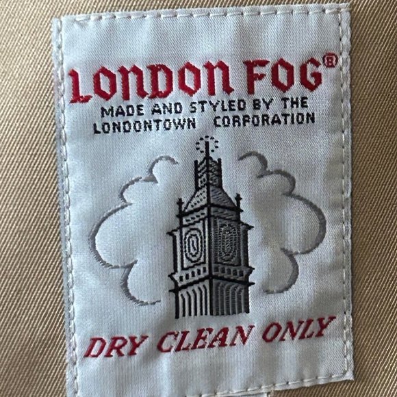 London Fog 80s Men's XL 44R Beige Trench Double-Breasted Removable Lining - Picture 10 of 11